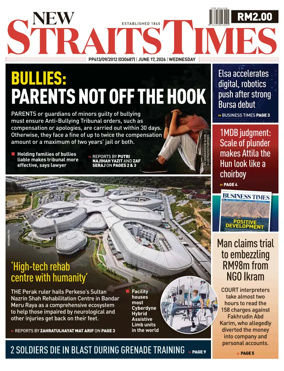 Cover of New Straits Times