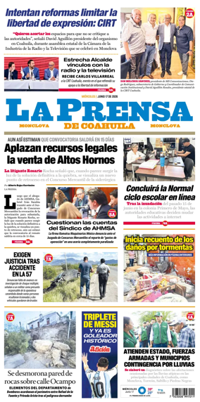 Cover of La Prensa de Coahuila