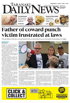 Cover of Taranaki Daily News