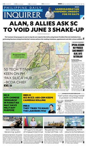 Cover of Philippine Daily Inquirer