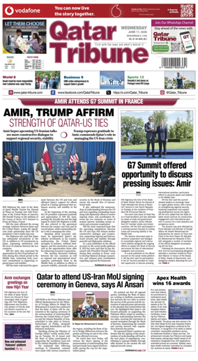 Cover of Qatar Tribune