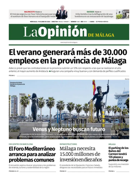 Cover of La Opinion de Malaga