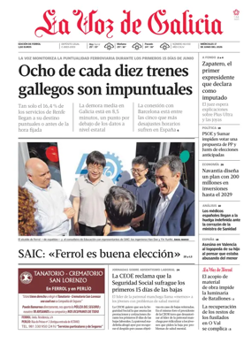 Cover of La Voz de Galicia (Ferrol)