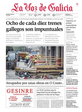 Cover of La Voz de Galicia (Ourense)