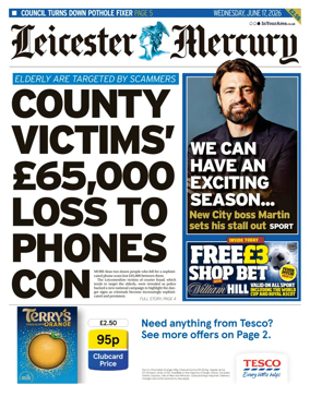 Cover of Leicester Mercury