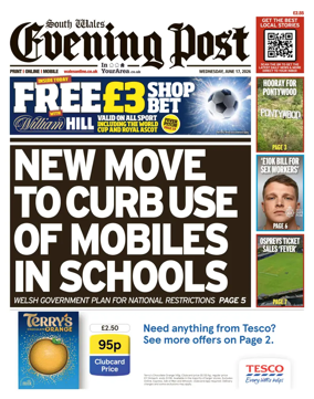 Cover of South Wales Evening Post