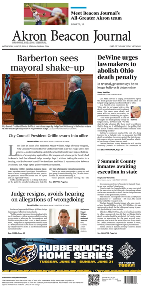 Cover of Akron Beacon Journal