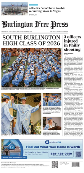 Cover of Burlington Free Press