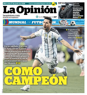 Cover of La Opinion