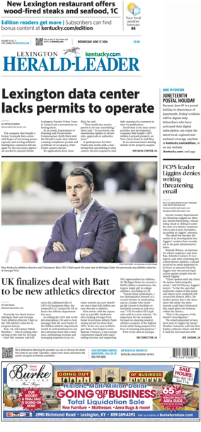 Cover of Lexington Herald-Leader