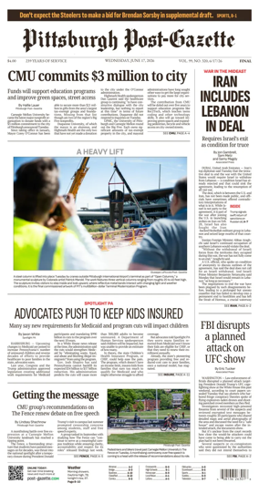 Cover of Pittsburgh Post-Gazette