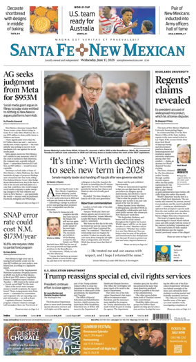 Cover of Santa Fe New Mexican