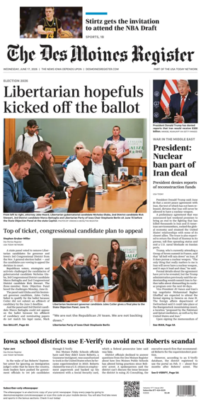 Cover of The Des Moines Register