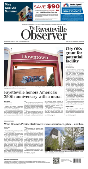 Cover of The Fayetteville Observer