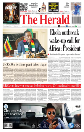 Cover of The Herald (Zimbabwe)