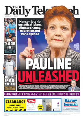 Cover of The Daily Telegraph (Sydney)