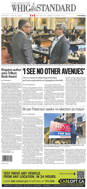 Cover of Kingston Whig-Standard