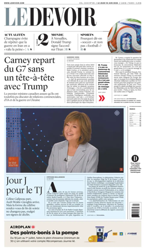 Cover of Le Devoir