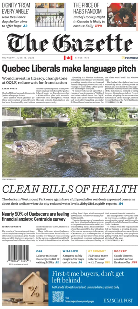 Cover of Montreal Gazette