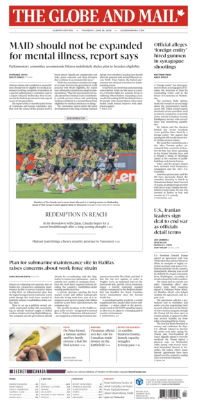 Cover of The Globe and Mail (Alberta Edition)