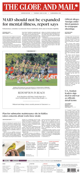Cover of The Globe and Mail (Ontario Edition)