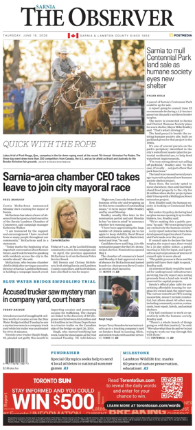 Cover of The Observer (Sarnia)