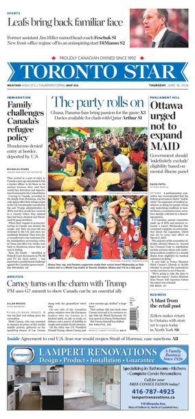 Cover of Toronto Star