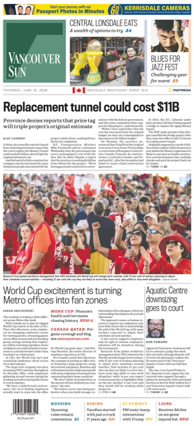 Cover of Vancouver Sun