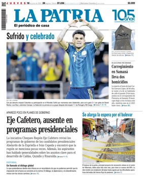 Cover of La Patria (Colombia)