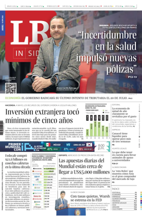 Cover of La Republica (Colombia)