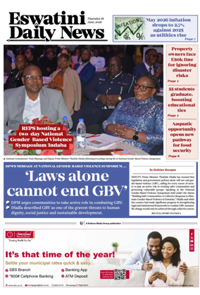 Cover of Eswatini Daily News