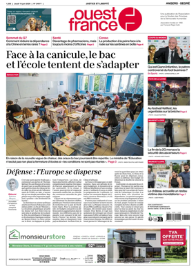 Cover of Ouest France (Angers / Segre)