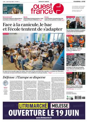 Cover of Ouest-France (Fougeres Vitre)