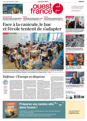 Cover of Ouest France (Pontivy)