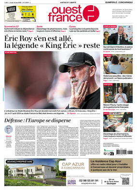Cover of Ouest-France (Quimperle Concarneau)