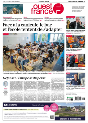 Cover of Ouest-France (Saint-Brieuc Lamballe)