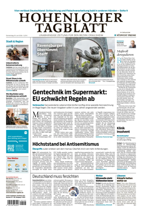 Cover of Hohenloher Tagblatt