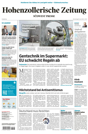 Cover of Hohenzollerische Zeitung