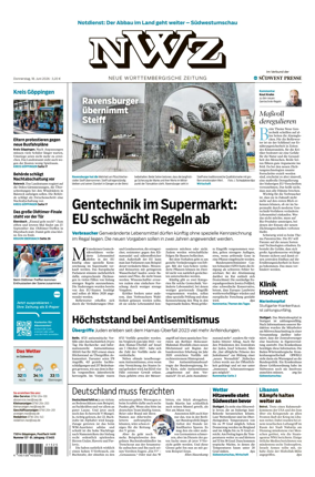 Cover of NWZ – Neue Wurttembergische Zeitung