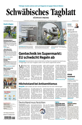 Cover of Schwabisches Tagblatt - Tubinger Chronik
