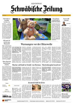 Cover of Schwabische Zeitung (Alb-Donau)