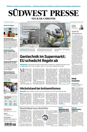 Cover of SUDWEST PRESSE - Neckar-Chronik