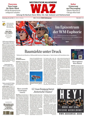Cover of Westdeutsche Allgemeine Zeitung (Bochum)