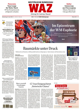 Cover of Westdeutsche Allgemeine Zeitung (Castrop-Rauxel)