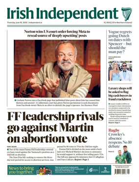 Cover of Irish Independent
