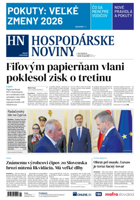 Cover of Hospodarske noviny