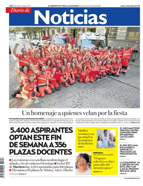 Cover of Diario de Noticias (Spain)