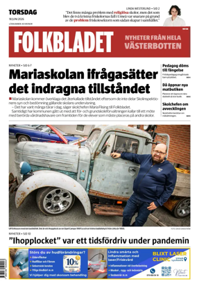 Cover of Folkbladet Vasterbotten