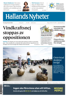 Cover of Hallands Nyheter