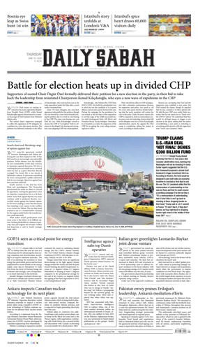 Cover of Daily Sabah (Turkey)